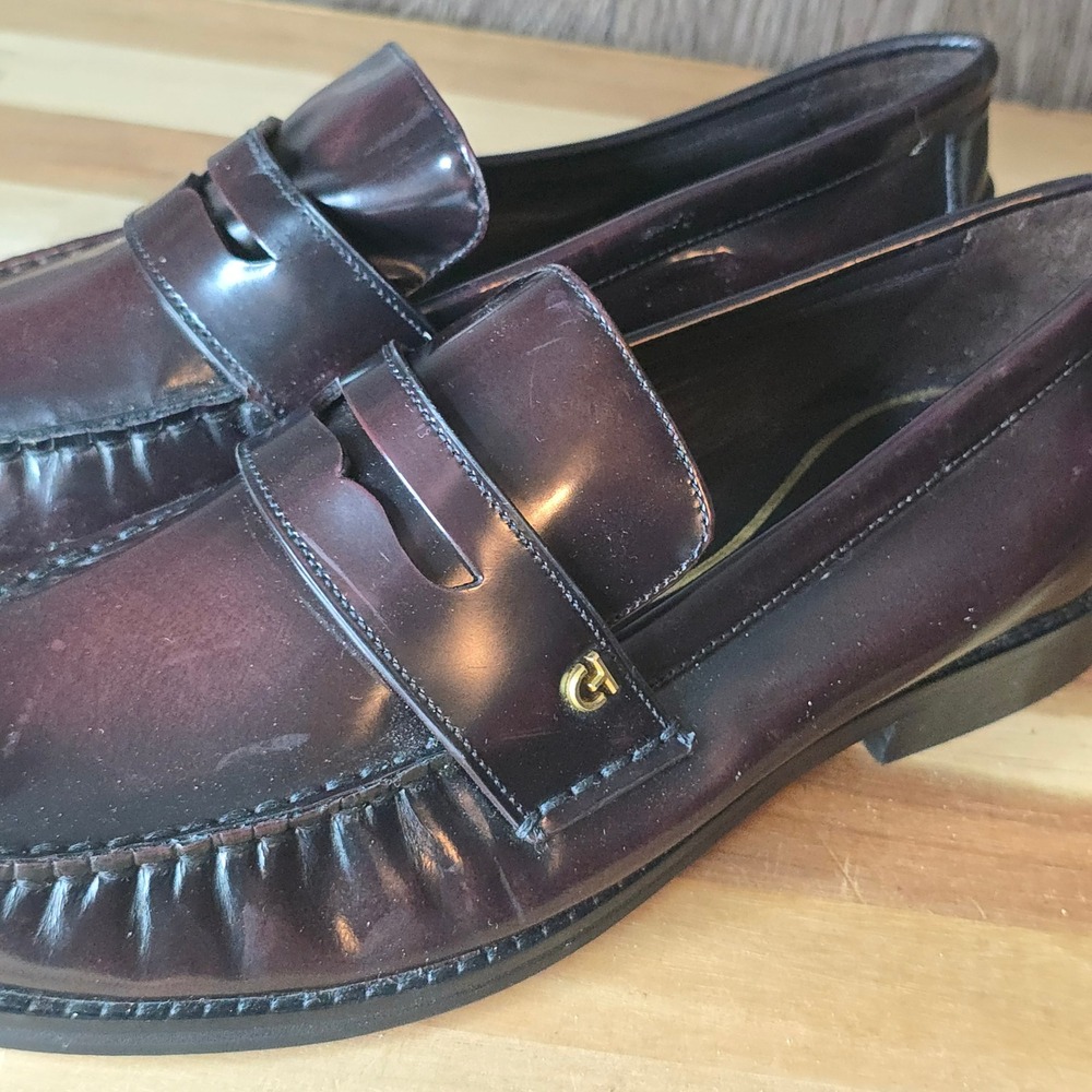 Cole Haan Grand 360 Penny Loafer W29777 Size 7 B Burgundy Womens Leather Shoes